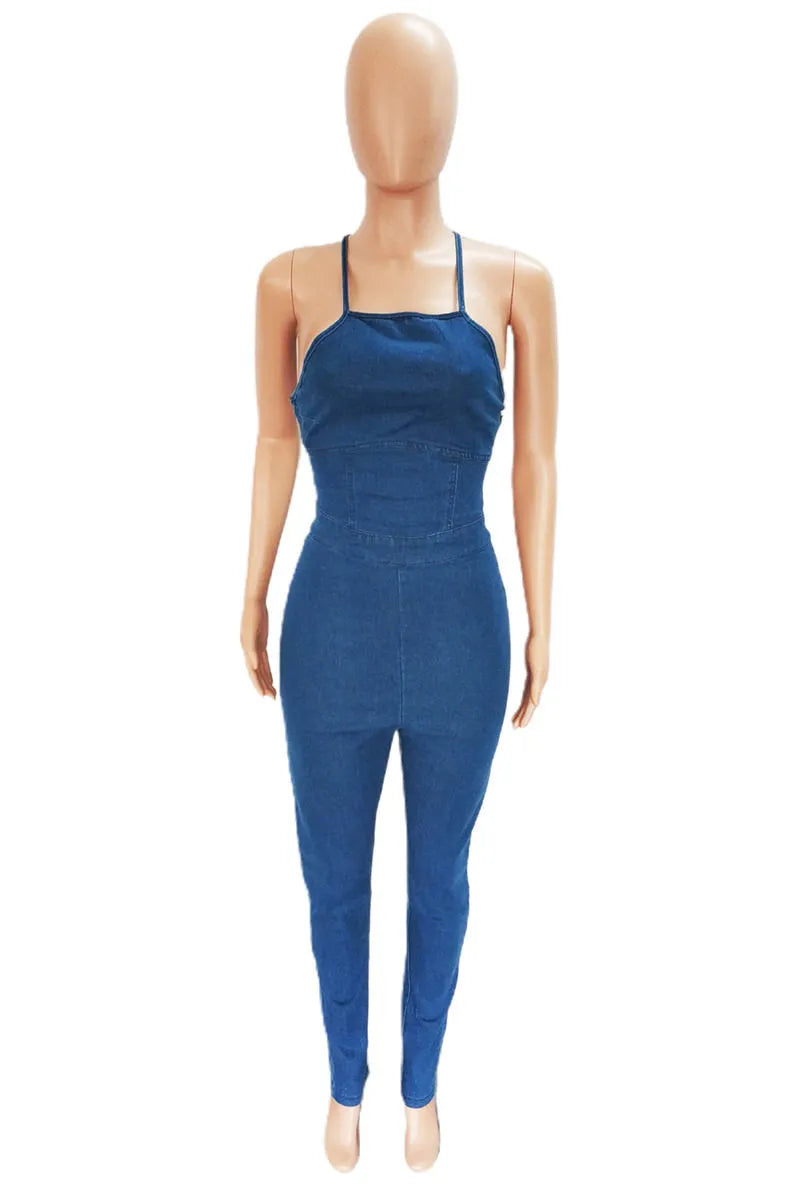 Backless Cross Spaghetti Strap Jumpsuit