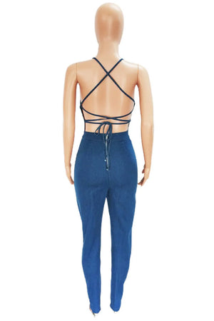 Backless Cross Spaghetti Strap Jumpsuit