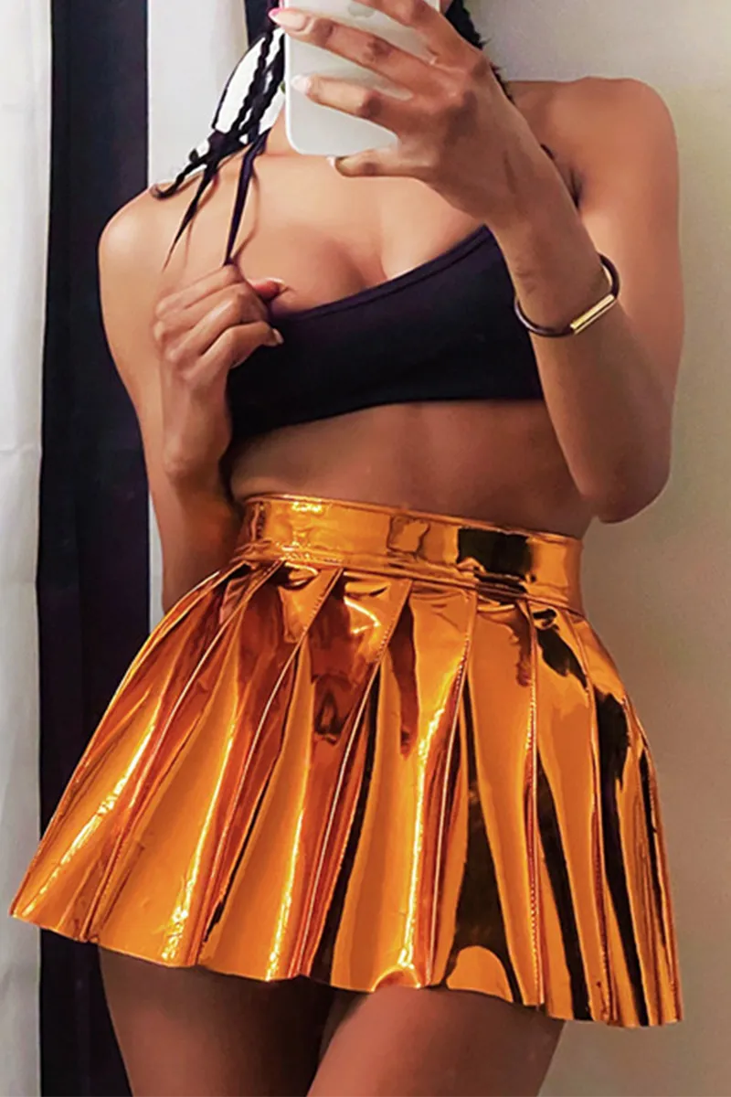 School Girl Metallic Tennis Skirt