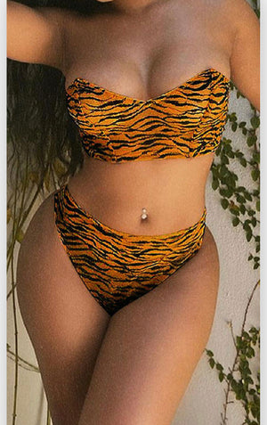 Tiger Pattern Two Piece